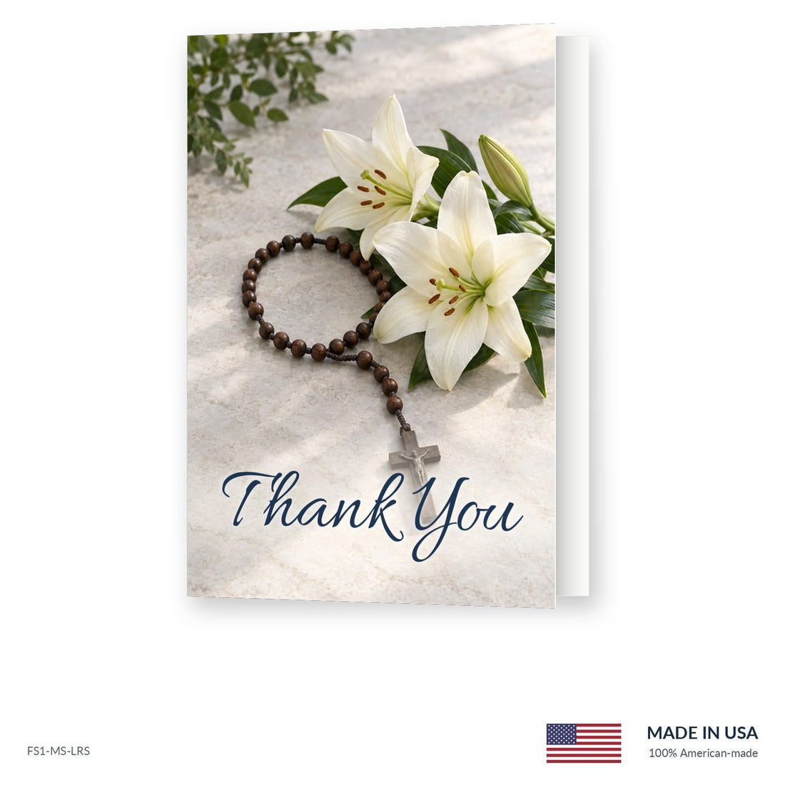 Rosary Funeral Acknowledgment Cards