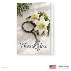 Rosary Funeral Acknowledgment Cards