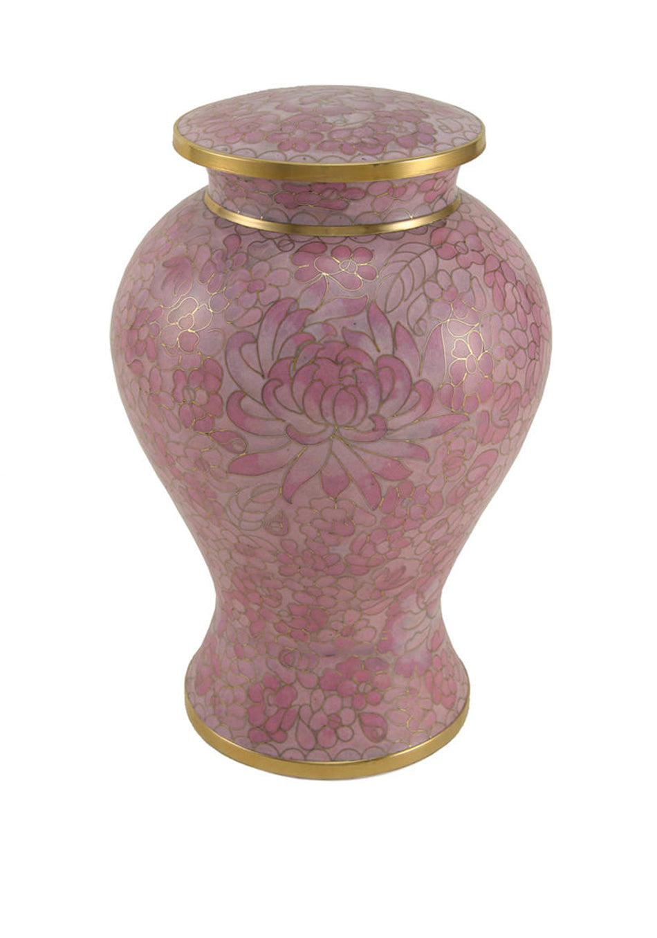 Rose Thousand Flowers Cloisonné Full Size Cremation Urn, Full Size (Adult), 10.7 x 7.2 x 7.2 in
