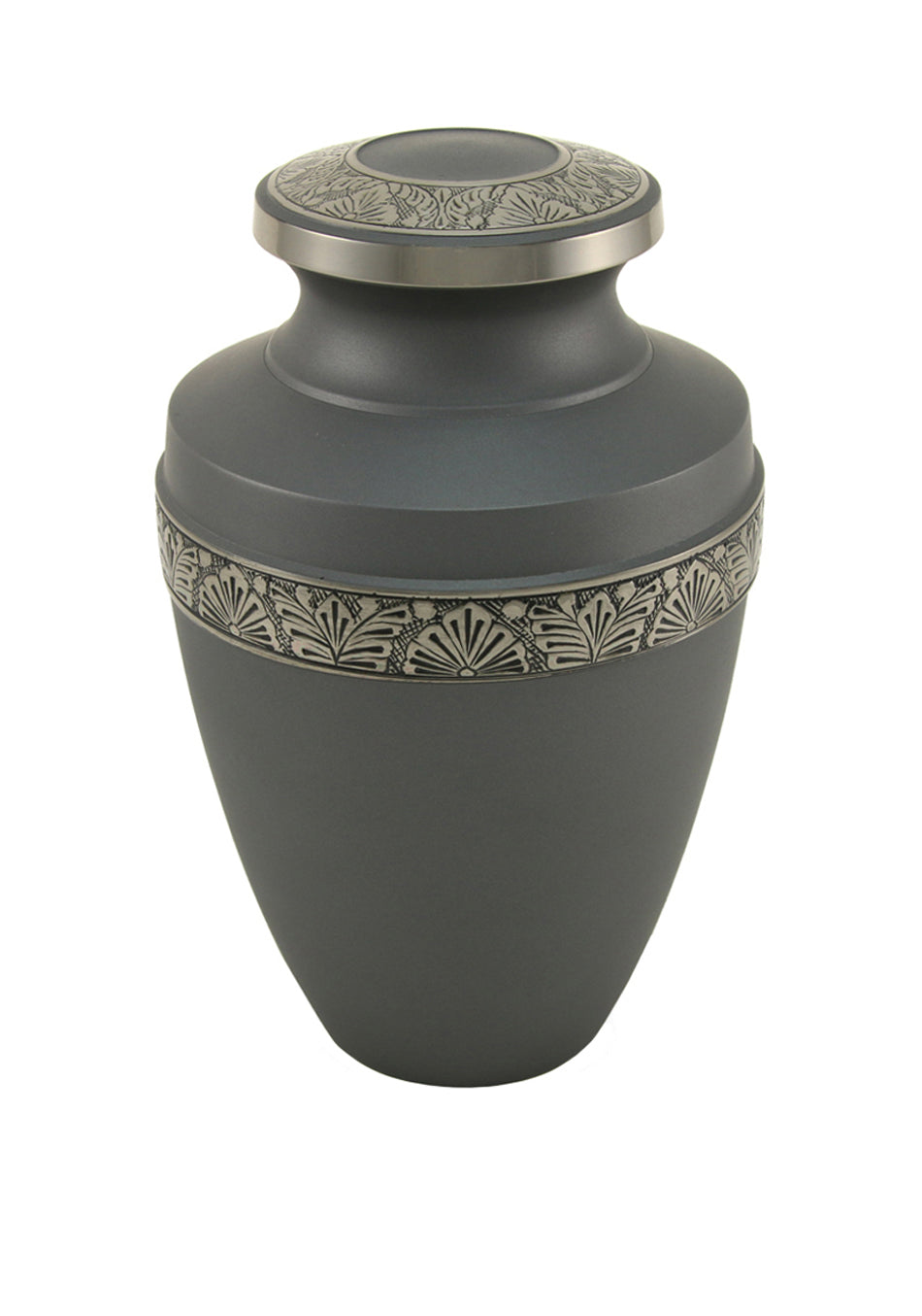 Rustic Gray Banded Brass Full Size Cremation Urn, Full Size (Adult), 10.6 x 6.6 x 6.6 in