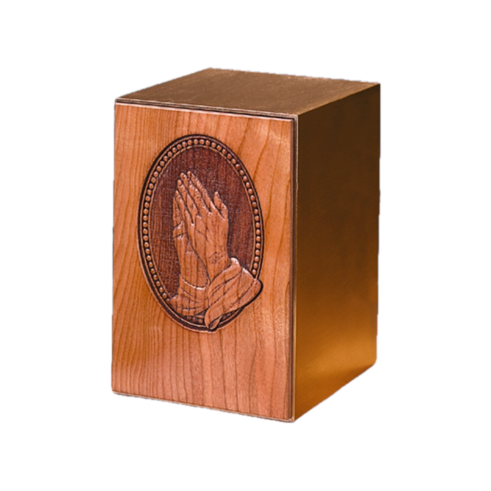 Carved Praying Hands Bronze Urn — SBR-018