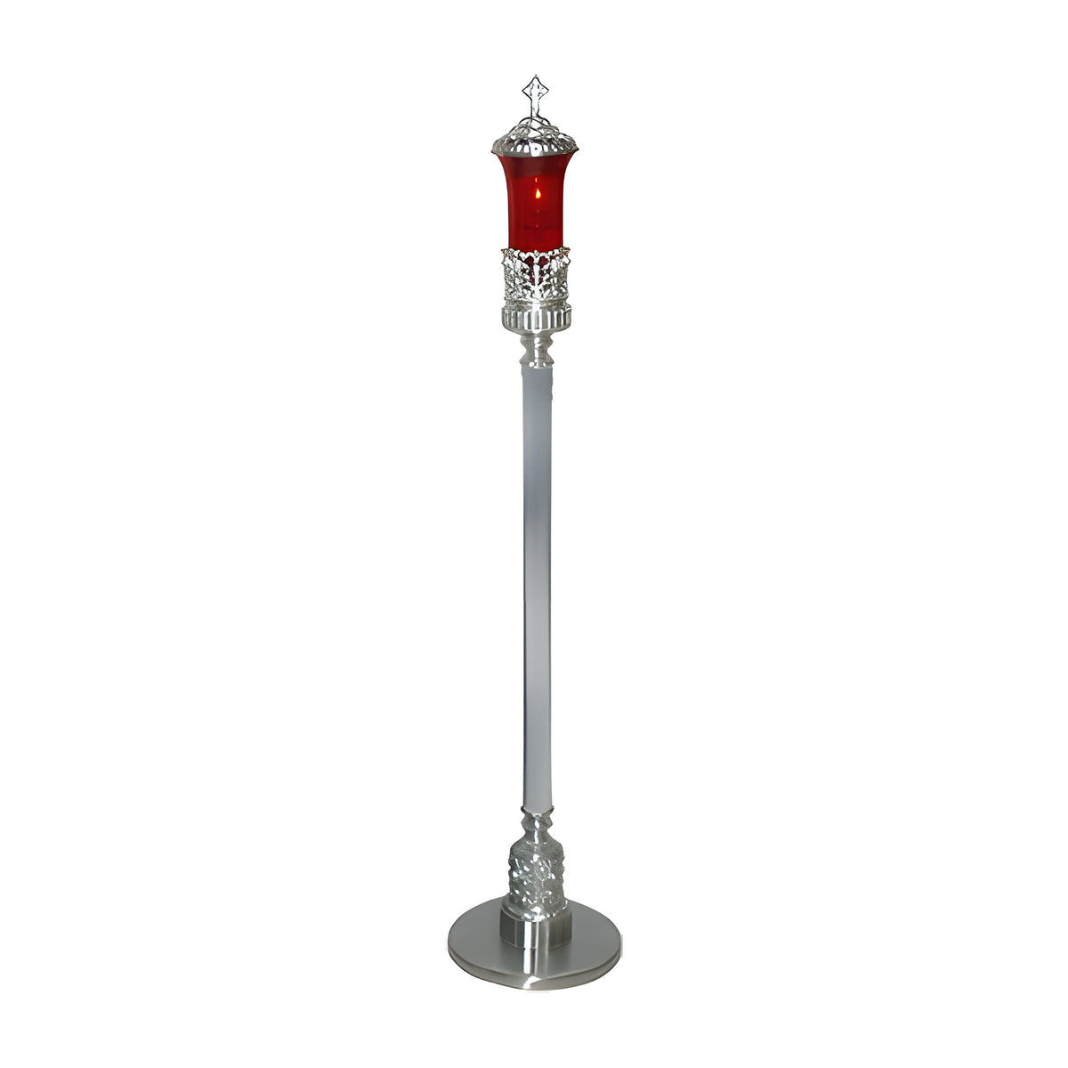 Sierra Candlestick in laminate with satin nickel by American Mortuary Equipment
