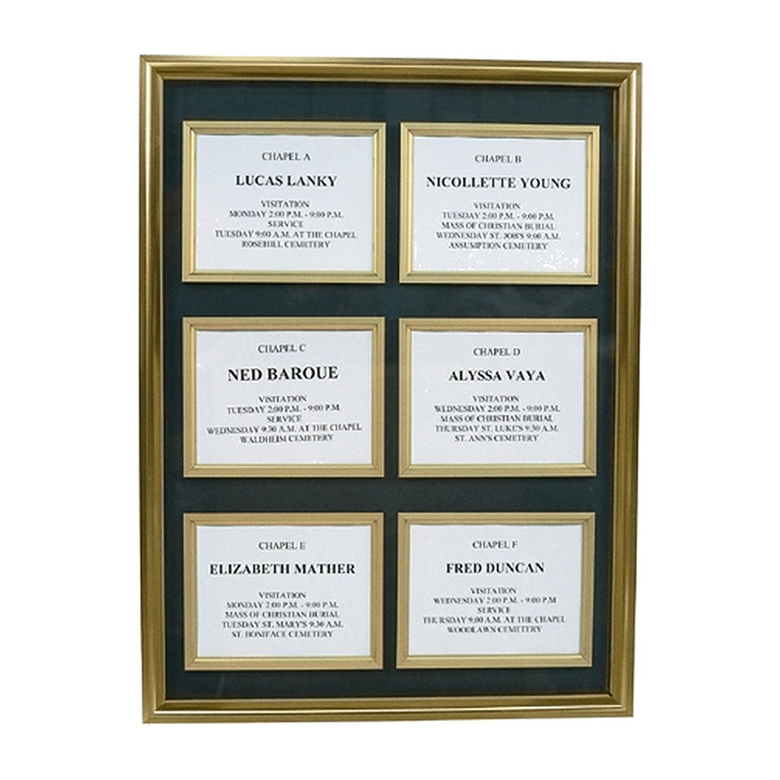 Six-Panel Wall Directory