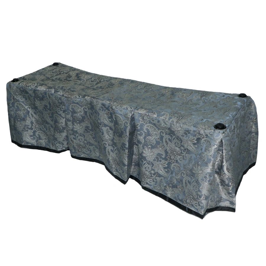 Slate Blue Floral Church Truck Drape