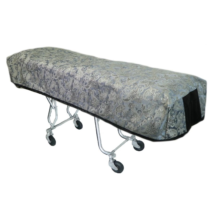 Slate Blue Floral Cot Cover
