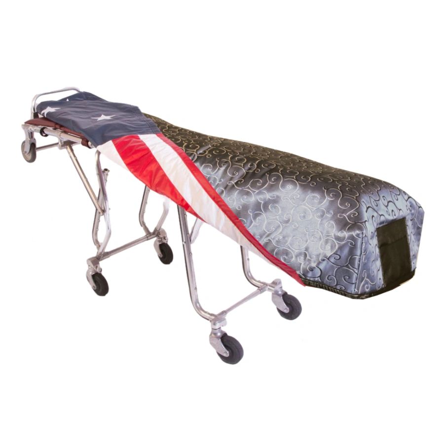 Slate Swirl Cot Cover - Standard, Patriot Reversible Lining