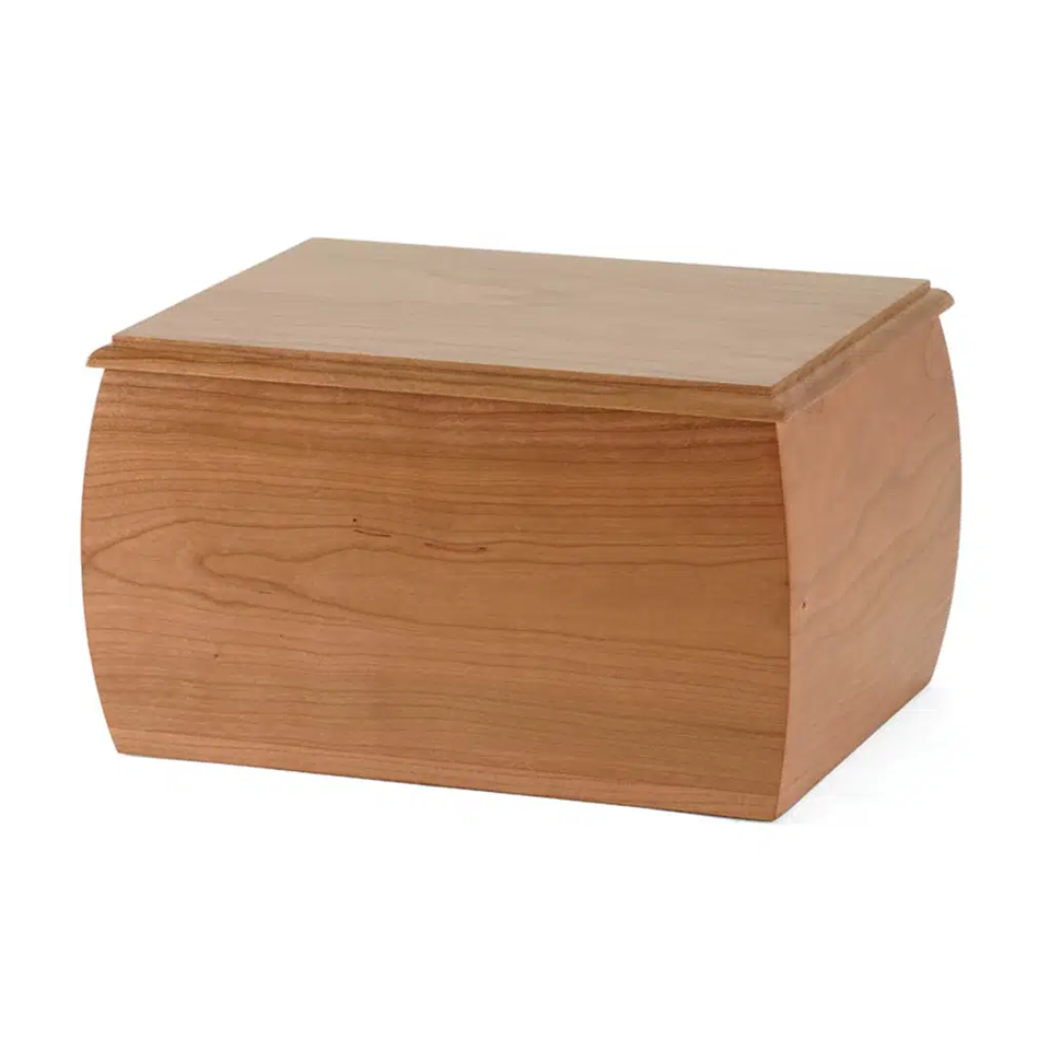 Solid Cherry Wood Full Size Cremation Urn, Full Size (Adult), 5.5 x 9.5 x 7.2 in