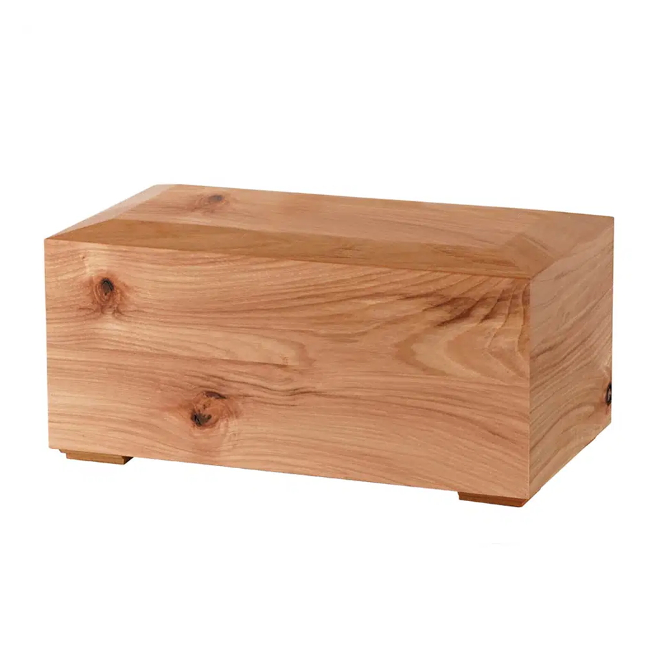 Solid Hickory Wood Full Size Cremation Urn, Full Size (Adult), 5.5 x 11 x 6 in