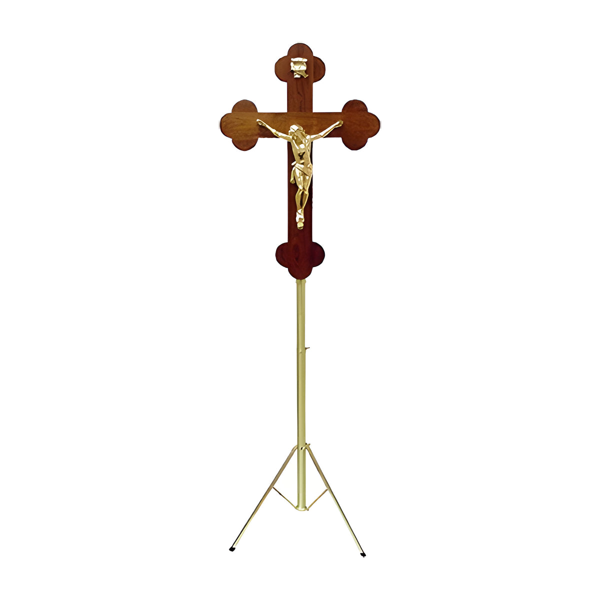 Greek Orthodox Crucifix on Stand in solid walnut by American Mortuary Equipment