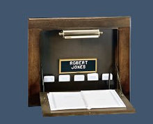 Space - Saving Walnut Chapel Register Desk | Recessed Design - American Mortuary Coolers & Equipments
