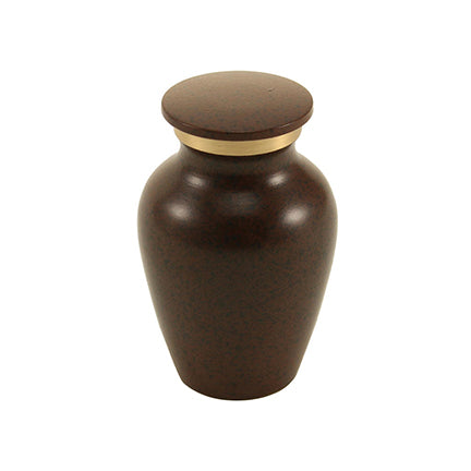 Speckled Black and Brown Brass Mini Keepsake Urn