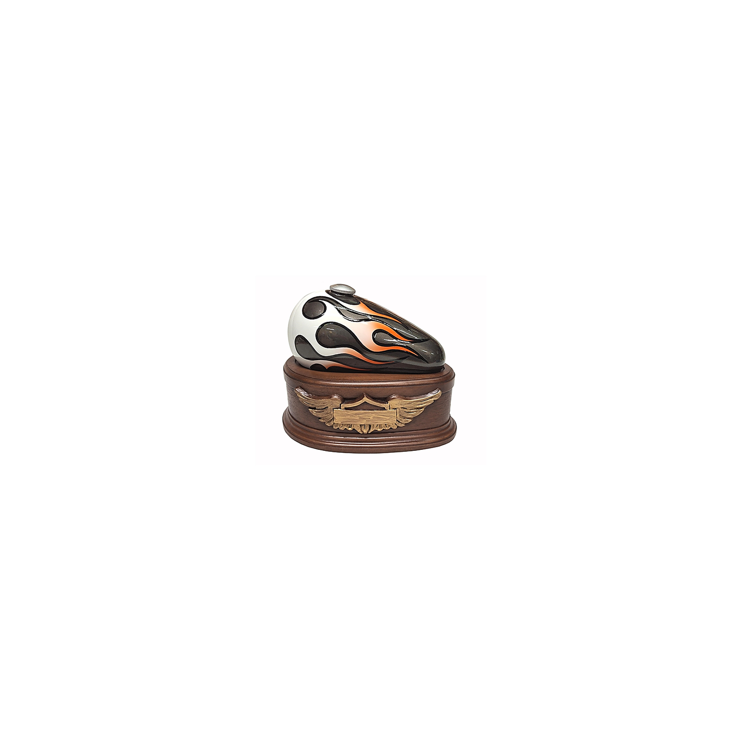 Charcoal with White Flame "Born to Ride" Sports Urn — SPT-004