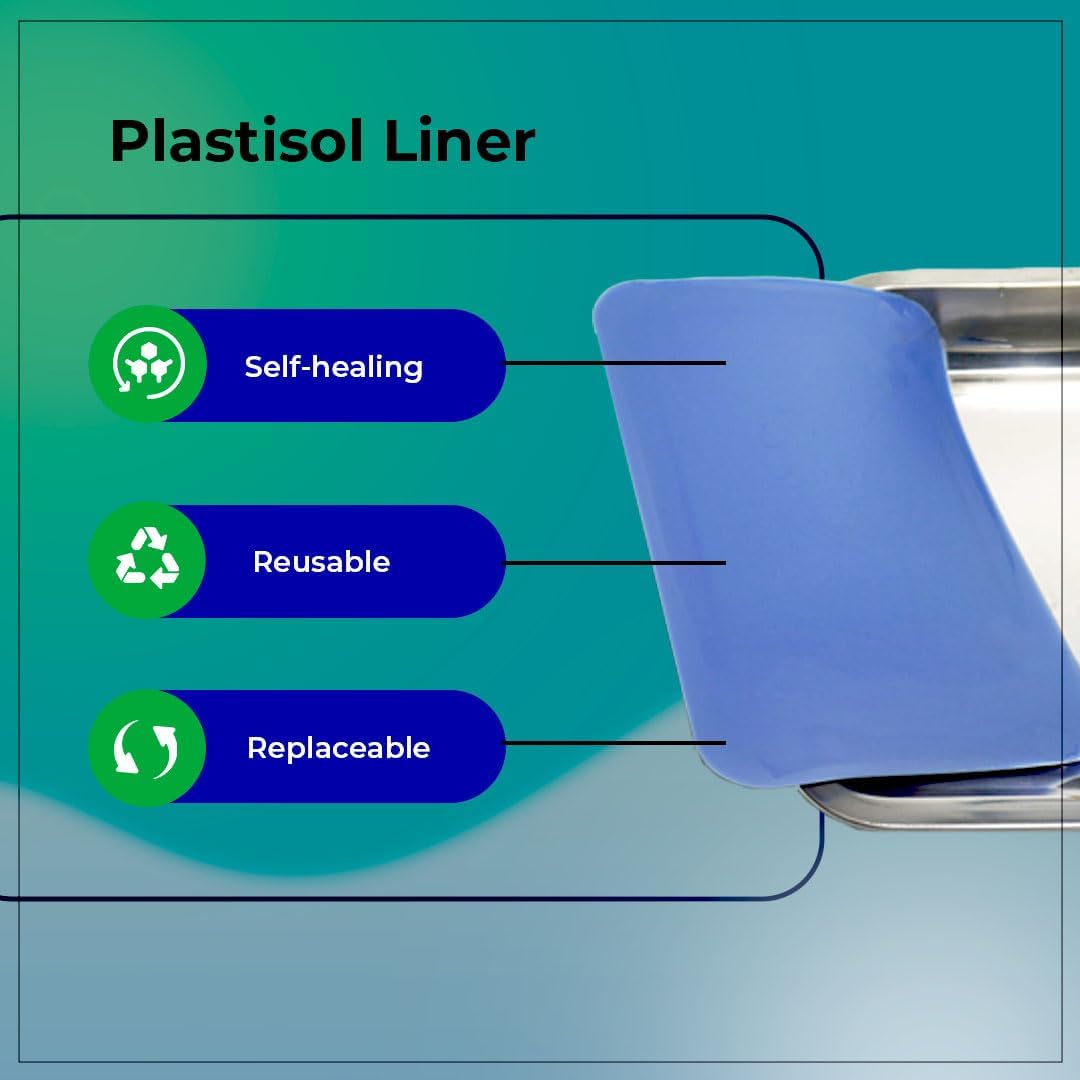 Stackable stainless dissecting pan — self-healing liner anatomy lab tray