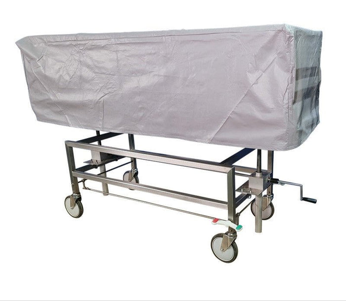 Stainless Steel Covered Transport Cart Model 600015-CR, concealed cadaver transfer cart