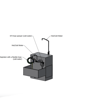 Stainless Steel Embalming Station - Model 1036 - ES - American Mortuary Coolers & Equipments