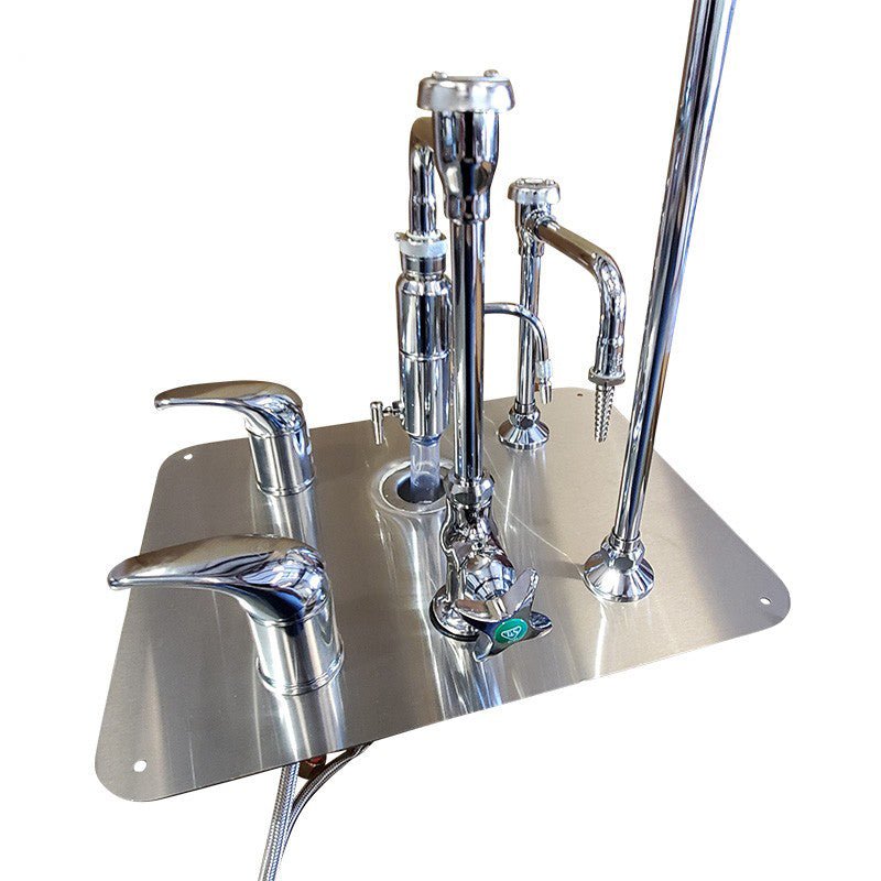 Funeral Home Embalming Sink with Hot/Cold Faucet & Gooseneck Spout