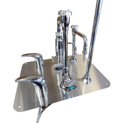 Funeral Home Embalming Sink with Hot/Cold Faucet & Gooseneck Spout