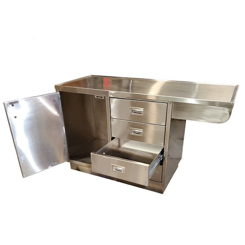 1400-VESK exam table knee space detail, ergonomic seated access for veterinary procedures