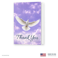 Stillness Purple Funeral Acknowledgment Cards