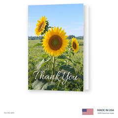Summer Sunflowers Funeral Acknowledgment Cards