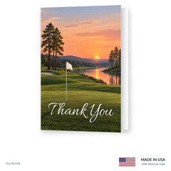 Sunset Golf Funeral Acknowledgment Cards