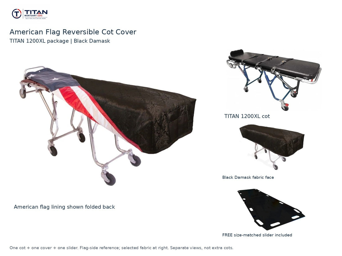 TITAN 1200XL Cot + American Flag Reversible Cot Cover