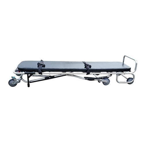 TITAN 500T funeral home cot positioned at an SUV tailgate for single-operator loading