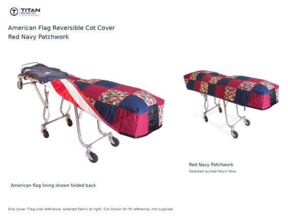 TITAN American Flag Reversible Cot Cover | Red Navy Patchwork