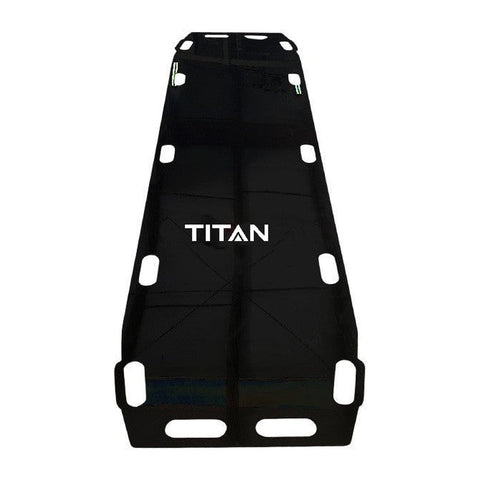 TITAN Medical and Titan Mortuary Pro standard black slider transfer board, model FS1-SB-STD-B, full product view; supported sliding transfers only, not a lifting board