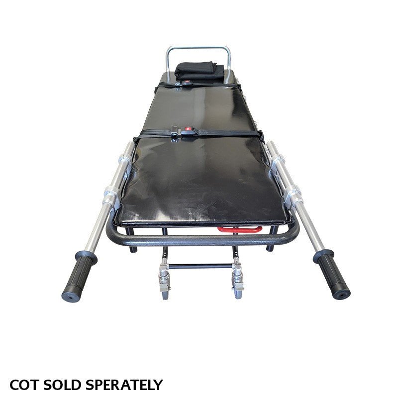 Titan PRO XL first call cot full side profile, American Mortuary Equipment removal stretcher