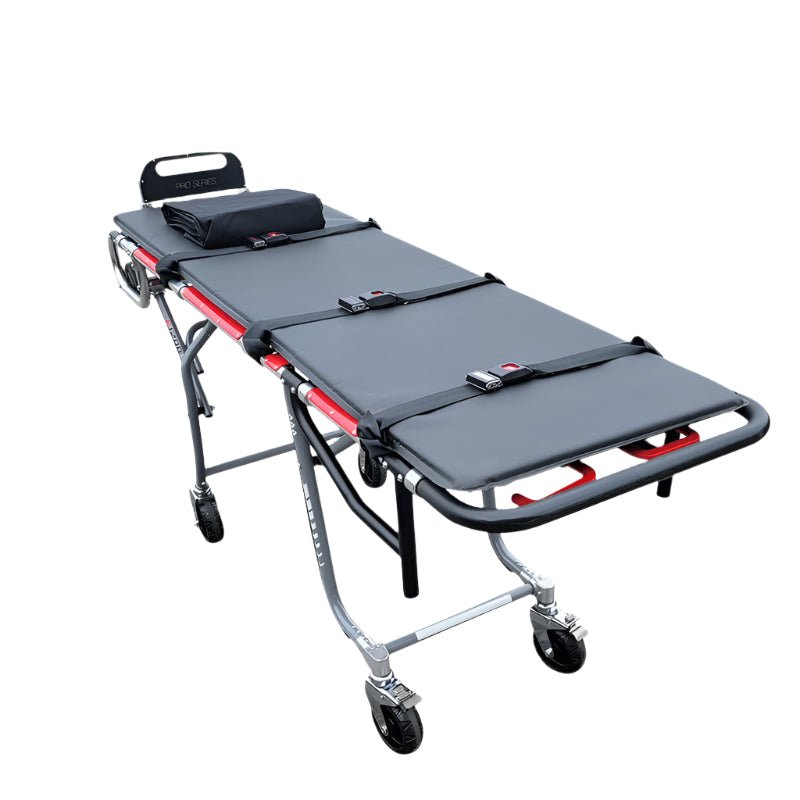 Titan PRO XL mortuary cot lowered position, multi-level first call removal stretcher