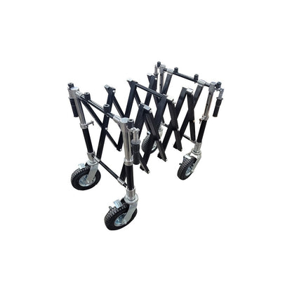TITAN folding church truck with black scissor frame and four caster wheels