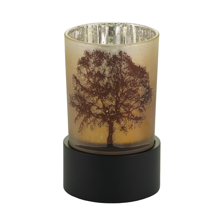 Tree of Life Glass Candle Keepsake Urn, Keepsake, 6.75 x 4.1 x 4.1 in