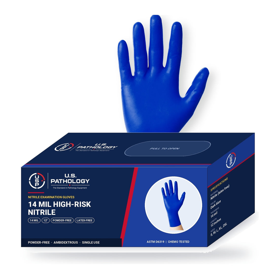 USPE 14 Mil High-Risk Nitrile Exam Gloves – Case