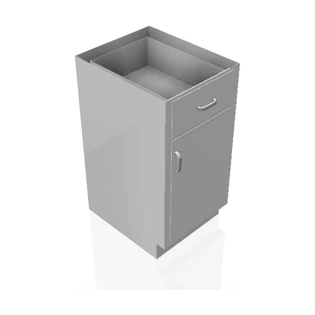 USPE USPE-CW-2375 lab base cabinet with 1 medium drawer over 1 cabinet door, front perspective view