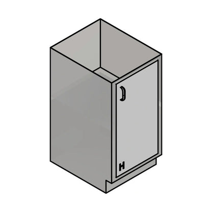 USPE USPE-CW-2377 lab base cabinet with 1 cabinet door, line drawing view