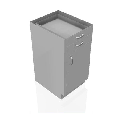 USPE USPE-CW-2387 lab base cabinet with 4 small drawers over 2 cabinet doors, line drawing view