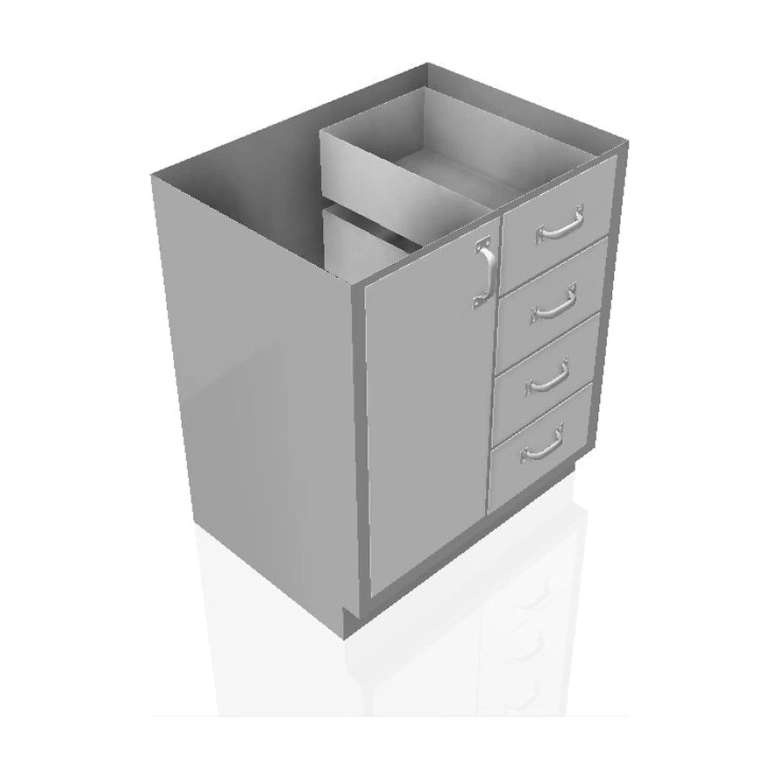 USPE 4-Drawer Lab Base Cabinet with Full-Height Door, 30–48" – Model USPE-CW-2409