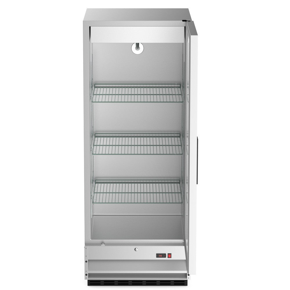 USPE 25" Compact Solid Door Lab Refrigerator, 11 Cu. Ft., doors open interior