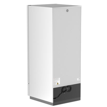USPE 25" Compact Solid Door Lab Refrigerator, 11 Cu. Ft. (USPE-LR1-25S), side and rear view