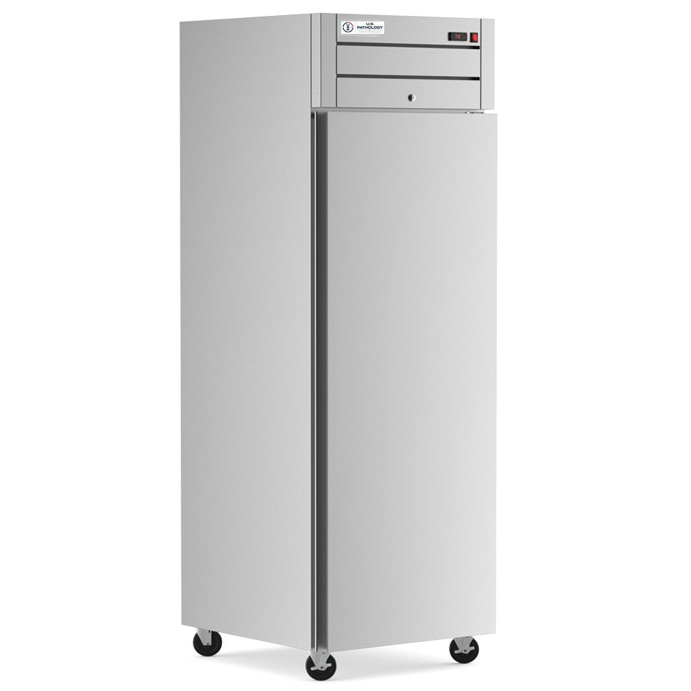 USPE 27" Top-Mount Solid Door Lab Refrigerator, 19 Cu. Ft. (USPE-LR1-27TM), angle view