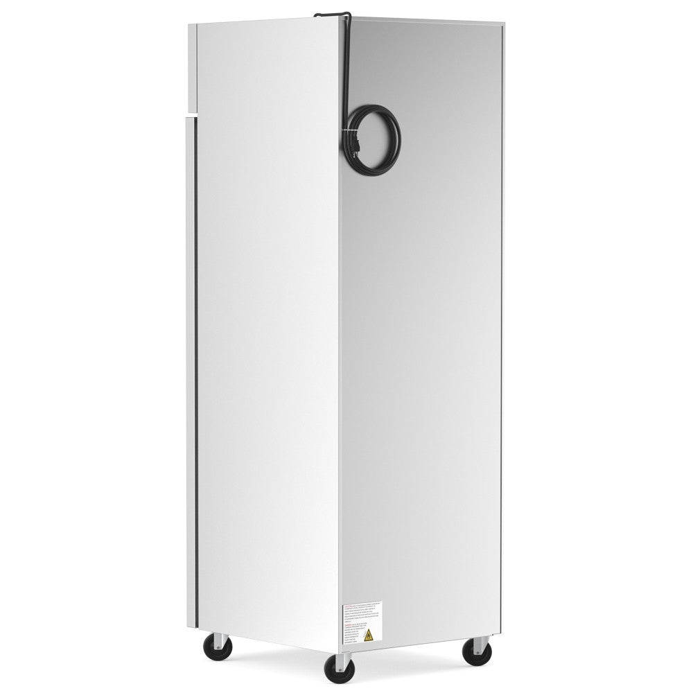 USPE 27" Top-Mount Solid Door Lab Refrigerator, 19 Cu. Ft. (USPE-LR1-27TM), side and rear view