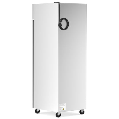 USPE 27" Top-Mount Solid Door Lab Refrigerator, 19 Cu. Ft. (USPE-LR1-27TM), side and rear view
