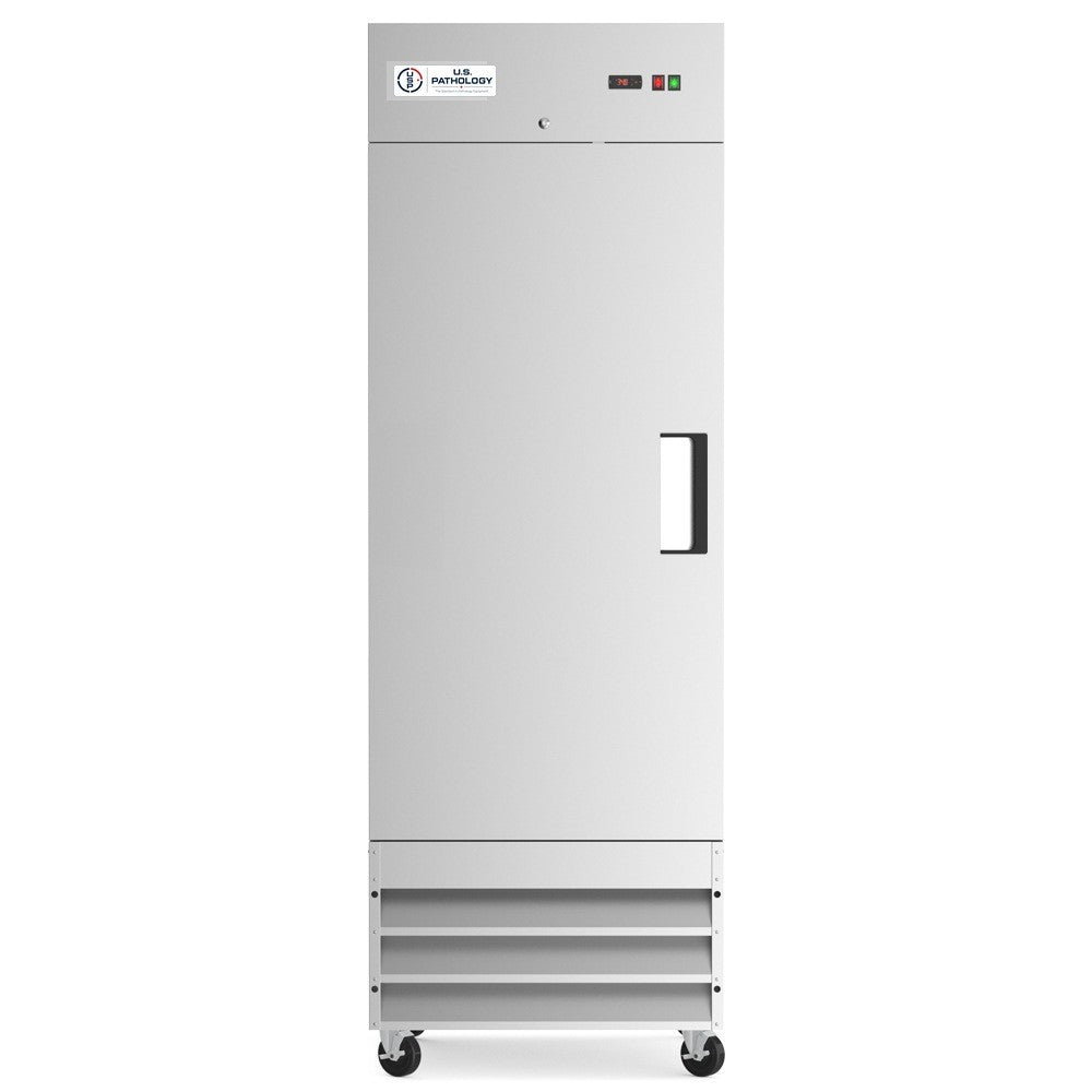 USPE 29" Left-Hinged Solid Door Lab Refrigerator, 20.6 Cu. Ft. (USPE-LR1-29SL), front view