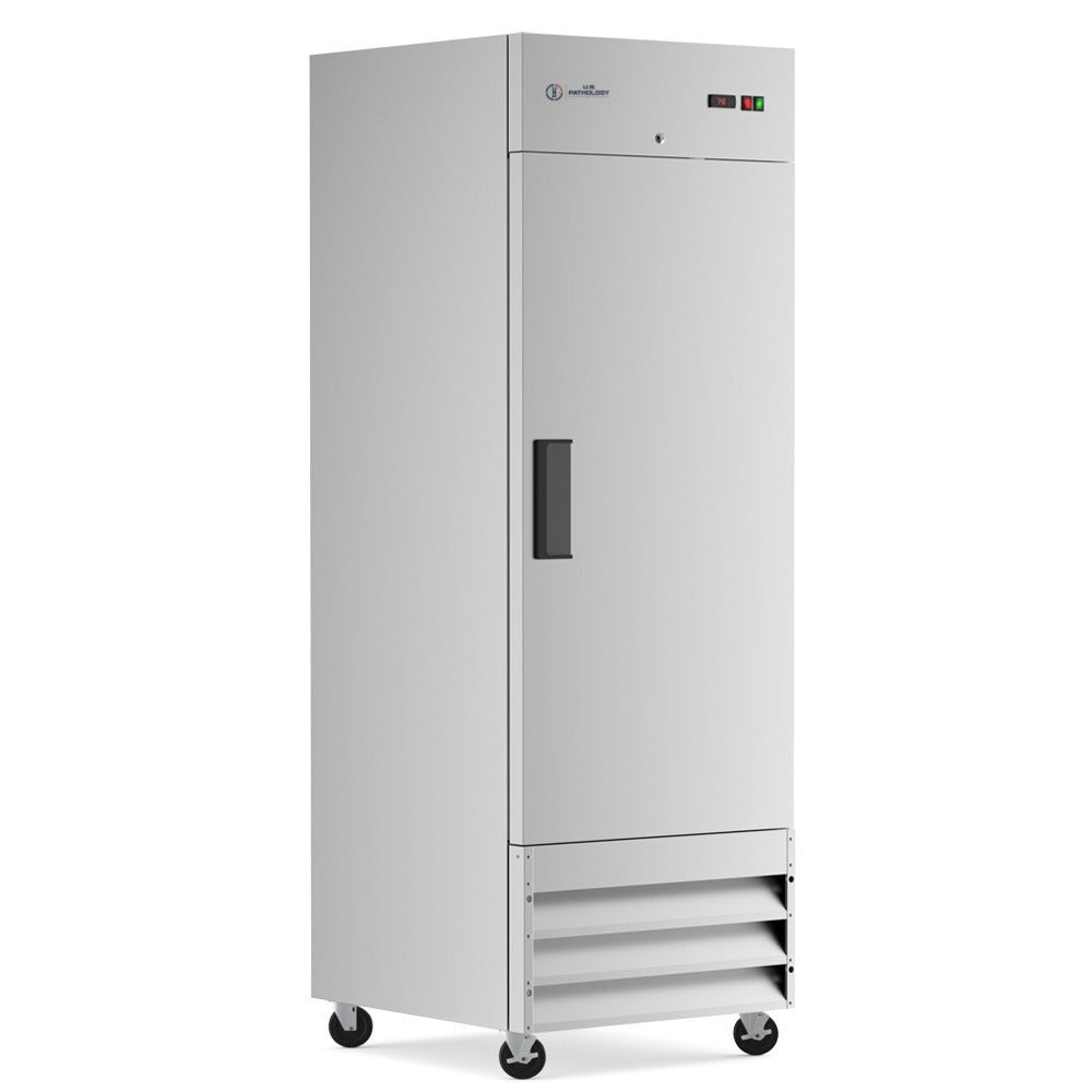 USPE 29" Solid Door Lab Refrigerator, 20.6 Cu. Ft., angle view