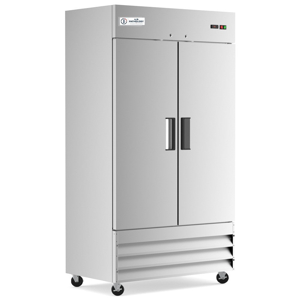 USPE 40" Two-Door Solid Lab Refrigerator, 27.6 Cu. Ft.