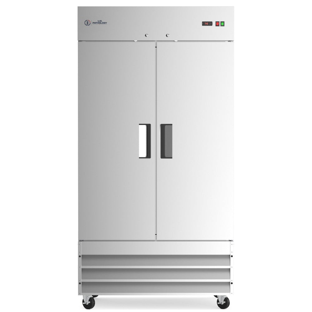 USPE 40" Two-Door Solid Lab Refrigerator, 27.6 Cu. Ft., front view