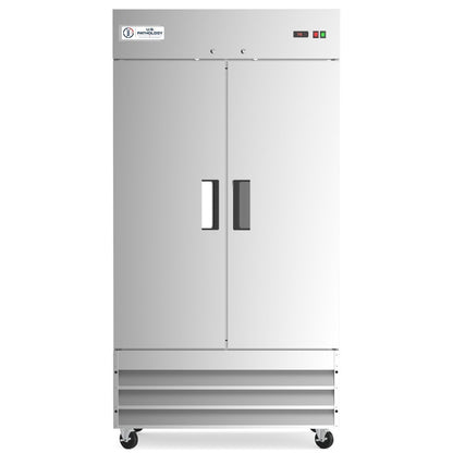 USPE 40" Two-Door Solid Lab Refrigerator, 27.6 Cu. Ft. (USPE-LR2-40S), front view