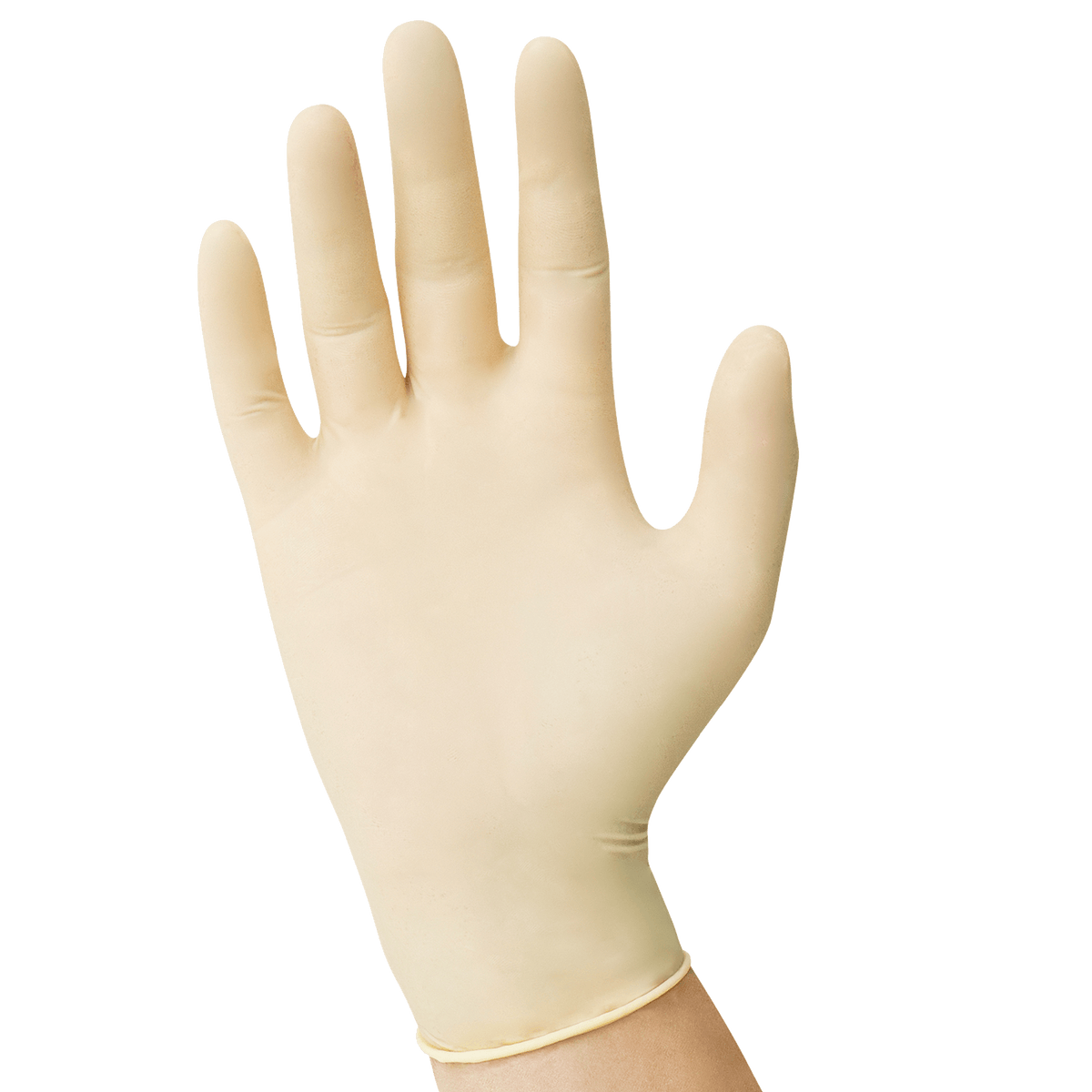 USPE 5.5 mil smooth latex exam glove in natural, 9.5-inch length, powder-free