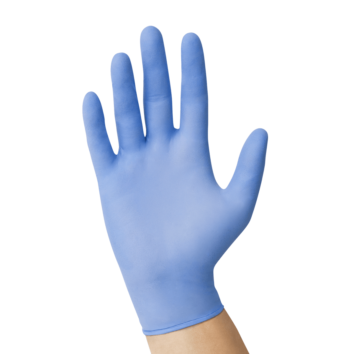 USPE 5 mil textured nitrile exam glove in blue, 9.5-inch length, powder-free